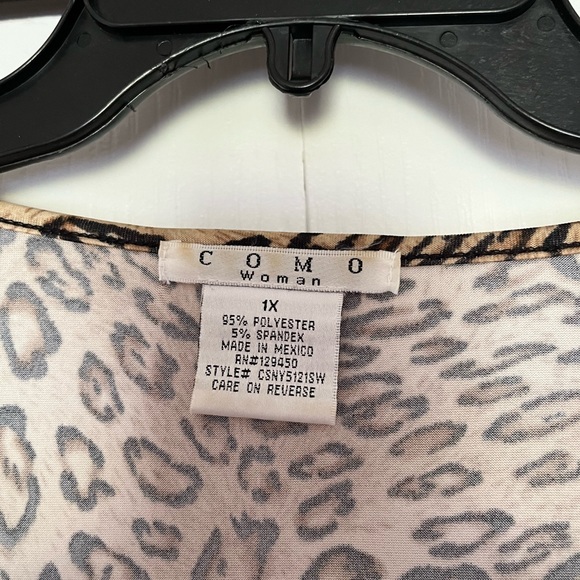 Leopard Print top by Como Woman, size 1X - Picture 3 of 3